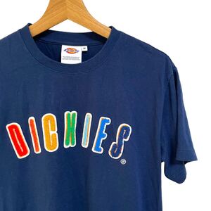 ※Y DICKIES ディッキーズ 半袖Tシャツ パイル生地プリント ネイビー マルチカラー サイズM