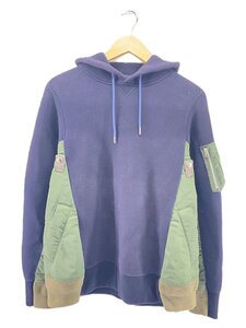 sacai◆Sponge Sweat×MA-1 Hoodie/1/コットン/NVY/SCM-033