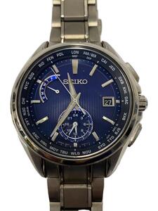 SEIKO◆ソーラー腕時計/アナログ/ステンレス/NVY/SLV/8B63-0AV0