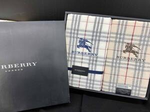 タオルシーツ　２枚　Burberry バーバリー　ノバチェック　箱付き　未使用　シミあり　140×240cm シングル