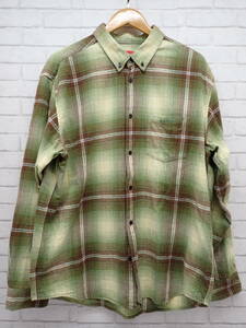 332【1円～】Supreme シュプリーム 23SS Shadow Plaid Flannel Shirt シャドウプライドフランネルシャツ チェック柄 長袖シャツ Lサイズ