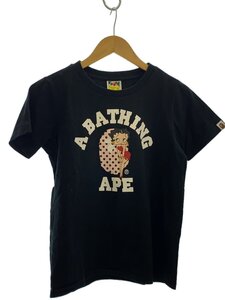 A BATHING APE◆×BETTY BOOP/Tシャツ/XS/コットン/ブラック/プリント/