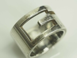 R124 GUCCI　グッチ　Gロゴリング　指輪　シルバー　SILVER925 9号　ご希望の方にグッチの箱をお付け致します