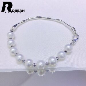 綺麗 EU製 定価6万円★ROBEAN・淡水真珠・ブレスレット★天然パール パワーストーン s925 アコヤ真珠 本真珠 オシャレ S0079109