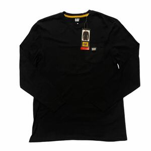 働く漢の1着 未使用 CAT キャタピラー メンズ ロングスリーブ ロンT 長袖Tシャツ ポケットTシャツ ブラック