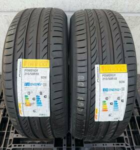 2022年製 PIRELLI POWERGY 215/50R18 215/50-18 92W ピレリ パワージー パワジー DRAGONSPORTの後継品 2本セット 送料込 20,000円