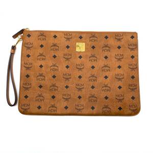 MCM Visetos Clutch Bag Cognac / エムシーエム ヴィセトス柄 レザー クラッチバッグ コニャック