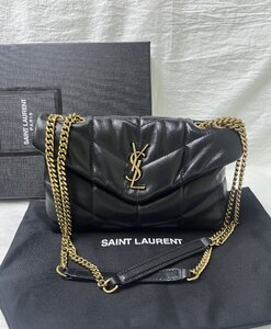 人気美品 SAINT LAURENTサンローラン 羊革ショルダーバッグ ブラック