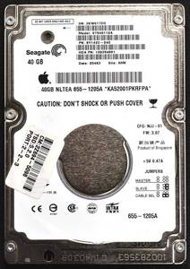 Seagate ST940110A [ディスク容量 40G] 2.5インチ 44pin パラレルATA ハードディスク 9.5mm厚 使用時間 5951H mac mini 搭載品 (管:HA03