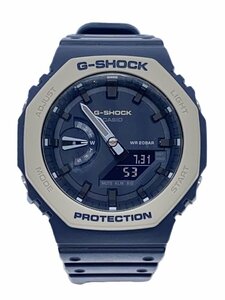 CASIO◆クォーツ腕時計_G-SHOCK/デジアナ/ラバー/NVY/NVY