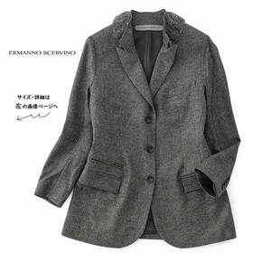 美品★素敵848★エルマンノシェルビーノ32万★44size/13号★レースジャケットR022