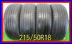 ■中古タイヤ■　215/50R18 92V DUNLOP ENASVE EC300+ ヴェゼル ミライ エスティマ ステージア等 夏タイヤ オンロード 激安 送料無料 B656