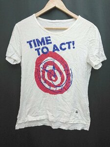 ◇ Vivienne Westwood TIME TO ACT プリント 半袖 Tシャツ カットソー サイズ46 ホワイト メンズ P