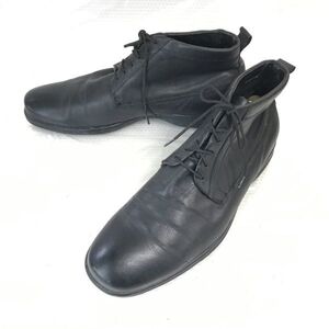 香港高級ブランド★Le saunda★本革/レザーチャッカブーツ【41/25.5-26.0/黒/BLACK】Shoes/boots◆WB76-2