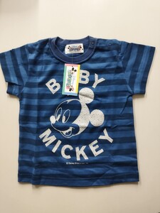 新品【ベビーミッキー プリントＴシャツ】ミッキーマウス 日本製　Mickey Tシャツ 半袖Tシャツ ロゴシャツ Made in Japan タグ付