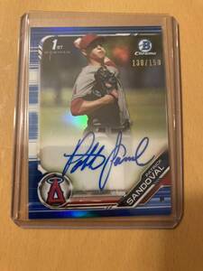 2019 Bowman Chrome Patrick Sandoval Auto Blue Refractor /150