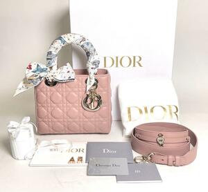 Dior ディオール レディディオール ミニ カナージュ スモール ピンク