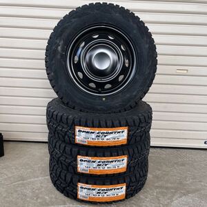 《ネオキャロ》145/80R12 80/78N TOYO オープンカントリーR/T ハイゼットエブリィキャリィN-VAN軽バン軽トラ　4本セットセミマットブラック