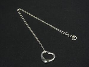 1円 ■美品■ TIFFANY＆Co ティファニー エルサペレッティ オープンハート SV925 ネックレス ペンダント アクセサリー シルバー系 FD8633