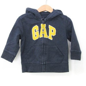 ギャップ パーカー トップス ジップアップ スウェット フロントロゴ ベビー 男の子用 90サイズ グレー GAP