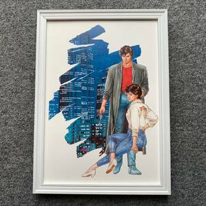 ■北条司『CITY HUNTER 1993』A4サイズ 額入り 貴重イラスト 印刷物 ポスター風デザイン 額装品 アートフレーム インテリア