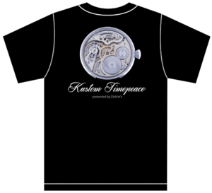 サイズが選べる Kustom Timepeace Tシャツ黒 8 S/M/L/XL カスタム時計 懐中時計 文字盤 エングレービング