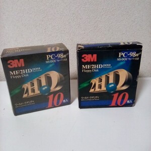 現状品　計20枚　(一箱未開封、一箱開封済)　3M PC-98用　MS-DOS MF/2HD　DOS8 フロッピーディスク　FD ワールドクオリティ　【1-120502】