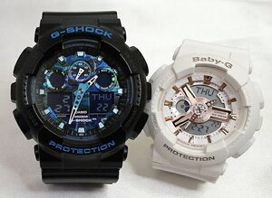 恋人達のペアウオッチ G-SHOCK BABY-G ペア腕時計 カシオ 2本セット gショック ベビーg GA-100CB-1AJF BA-110XRG-7AJF ラッピング無料