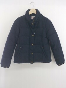 ◇ earth music&ecology HARRIS TWEED 長袖 ダウン ジャケット サイズM ネイビー系 レディース P