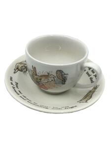 WEDGWOOD◆カップ&ソーサー/2点セット/WHT/PETER RABBIT/1客/ヒビ有/汚れ有