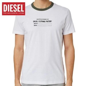 3XLサイズ ディーゼル Tシャツ メンズ 半袖Tシャツ DIESEL ブランド ロゴ入りＴシャツ 白 ホワイト T-DIEGOR-C3