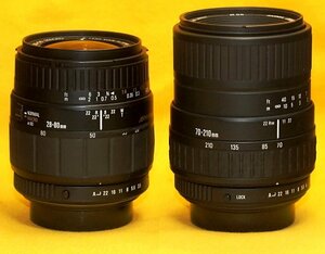 ★一発即決★訳あり★ジャンク品扱い★SIGMA製「PENTAX KAマウント用」ズームレンズ2本組★28-80mm F3.5-5.6 MACRO★70-210mm F4-5.6 UC-II