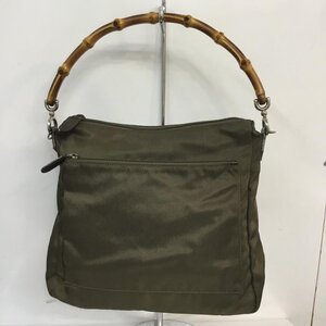 GUCCI 表記無し グッチ ハンドバッグ ハンドバッグ バンブーハンドル Hand Bag カーキ / カーキ / 10056008