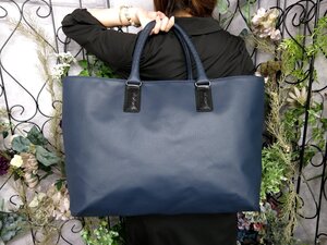 超美品●新品同様●BOTTEGA VENETA ボッテガ ヴェネタ●メンズ●マルコポーロ●PVC カーフ レザー●トート バッグ●ネイビー●A4●Js52245