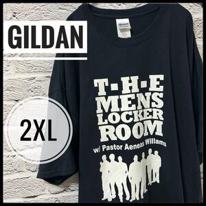 【 GILDAN 】 ギルダン 黒 2XL メンズ 古着 ブラック シルエット US アメリカ古着 ヴィンテージ ビッグTシャツ 大きいサイズ 海外輸入