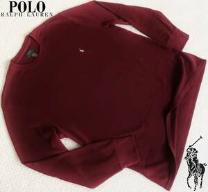 新品★ラルフローレン★ワインレッド サーマル ロンT★長袖 ワッフル Tシャツ★ホワイト ポニー 刺繍 XL★POLO RALPH☆220