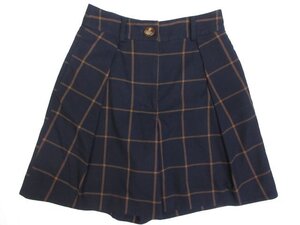 HH 超美品【ヴィヴィアンウエストウッドレッドレーベル】チェック柄キュロットパンツ(レディース)size3 ネイビー系 12-01-752011□33LP2450