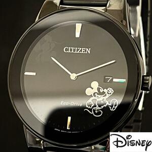 【Disney】ミッキーマウス /展示品特価/CITIZEN/シチズン/メンズ腕時計/プレゼントに/男性用/激レア/ディズニー/Mickey/ブラック色/稀少
