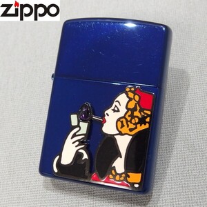 未使用★ZIPPO Windy Girl アメジスト 立体 メタル ブルー 2005年製 ライター ウィンディ ガール ジッポー★レア！