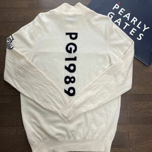 送料無料PEARLY GATESパーリーゲイツMENS羊毛カシミヤHALFZIPプルオーバー背面BIGPG1989蓄熱保温性柔らか軽量快適PLAY(大特価6)2try中古品