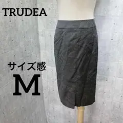 TRUDEA【M相当】ひざ丈タイトスカート　グレー　レディース　ビジネス