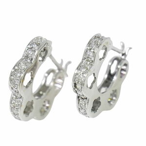 本物 ダイヤモンド 0.19ct ×2 K14 WG ピアス ホワイトゴールド