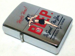 ♪Pretty Girl♪ ZIPPO『BEEP. COCKTAIL LOUNGE』ジッポー プリティーガール ビープ カクテルラウンジ 02年製 美品♪