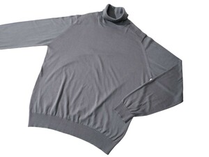  メンズ XL ジョンスメドレー 最高級コットン タートルネックセーター HAWLEY COBBLE GREY JOHN SMEDLEY イギリス製★