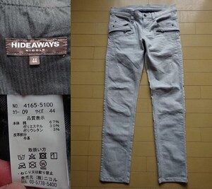 【HIDEAWAYS NICOLE】ストレッチ デニムパンツ 09ホワイト SIZE:44 (ハイダウェイニコル,ニコルクラブフォーメン)