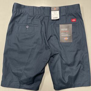 未使用 Dickies ディッキーズ 短パン FLAT FRONT WORK PANTS SHORTS メンズ ハーフパンツ ショートパンツ サイズ32インチ ネイビー 紺色