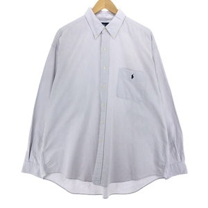 古着 ラルフローレン Ralph Lauren BIG SHIRT 長袖 ボタンダウンストライプシャツ メンズXL相当 /eaa469595