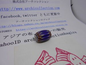 とんぼ玉　トンボ　イタリア　ベネチア　シェブロン玉　ガラス　no.17.12 g大体24x16 mm　ビーズ　ネックレス　コレクション