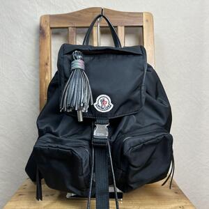 MONCLER ミニ リュック DAUPHINE LARGE ブラック モンクレール バッグパック 黒 ナイロン タッセル