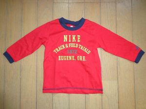 美品★ナイキNIKE★かっこいい赤の長袖Ｔシャツ★80